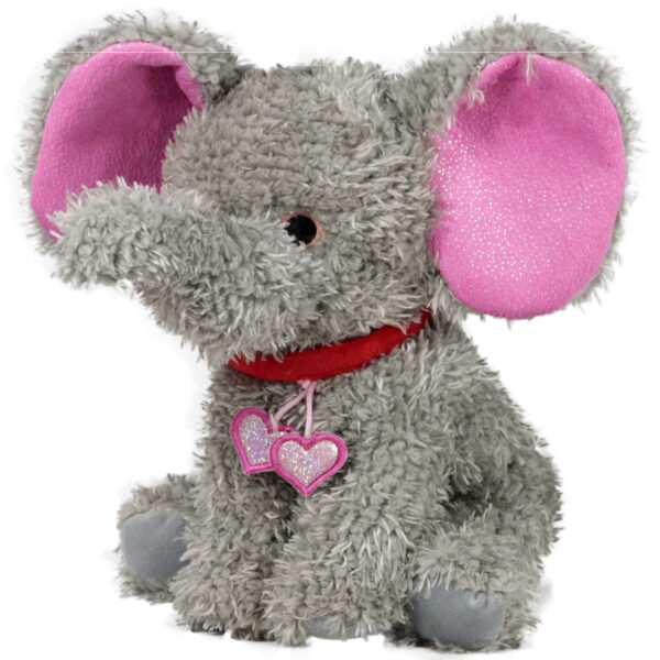 Elephant with locket hearts - Grey