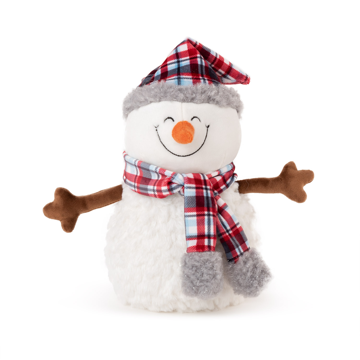 Snowman with hat and scarf square - Red