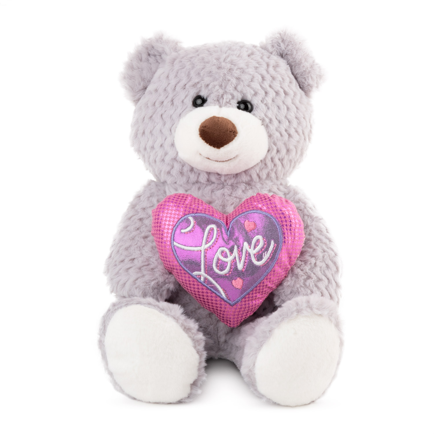 Bear with heart - Grey