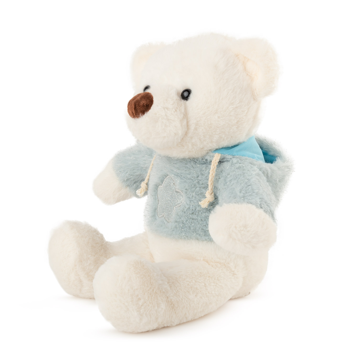 Bear with blue blouse - White