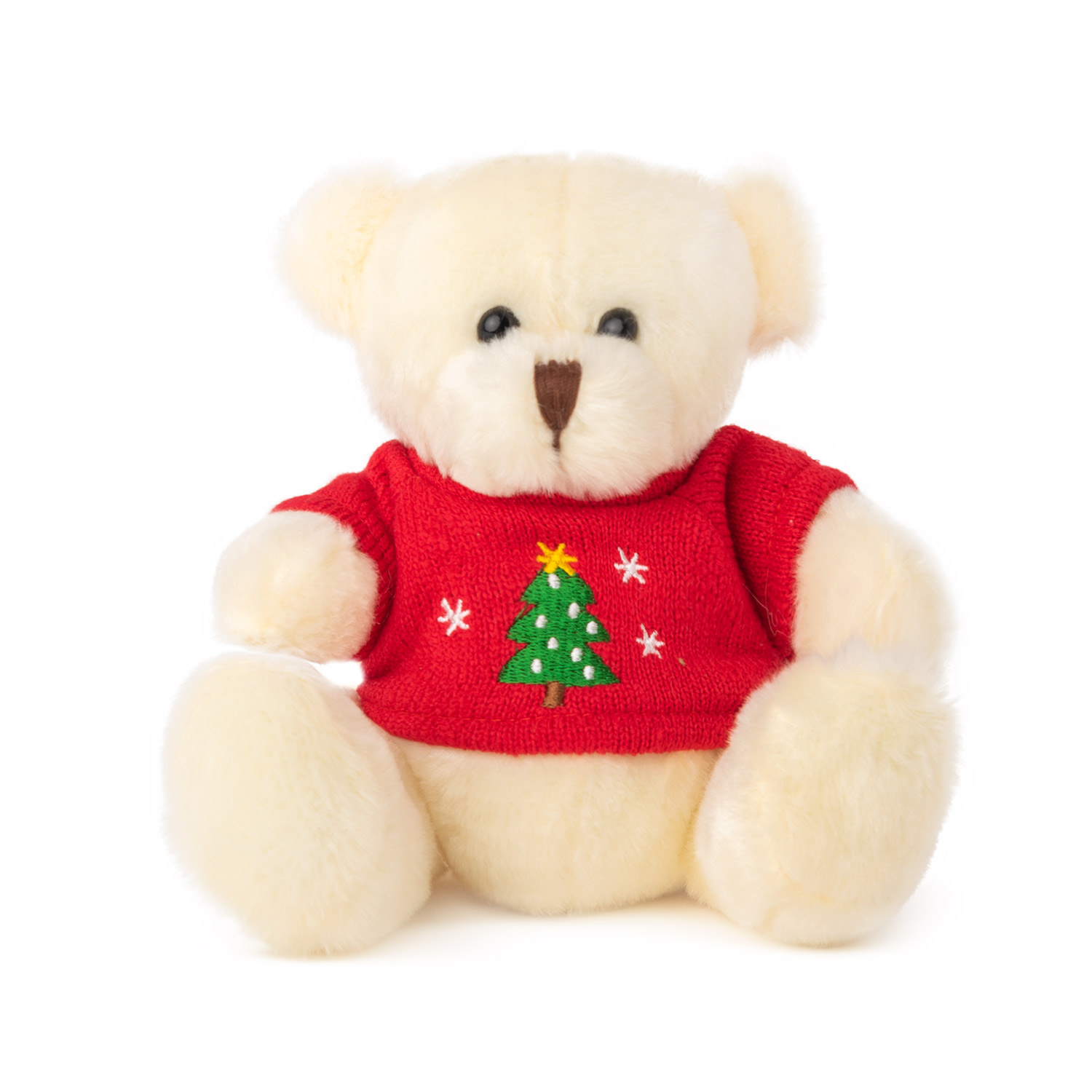 Bear with Christmas sweater - White