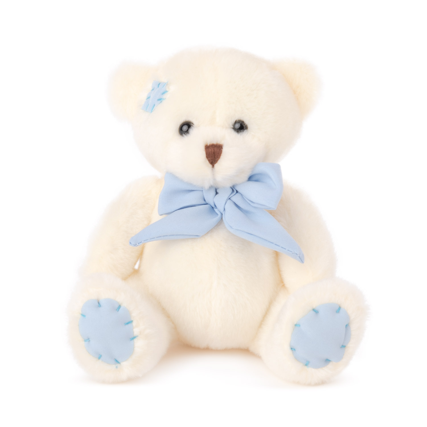 Bear with blue ribbon