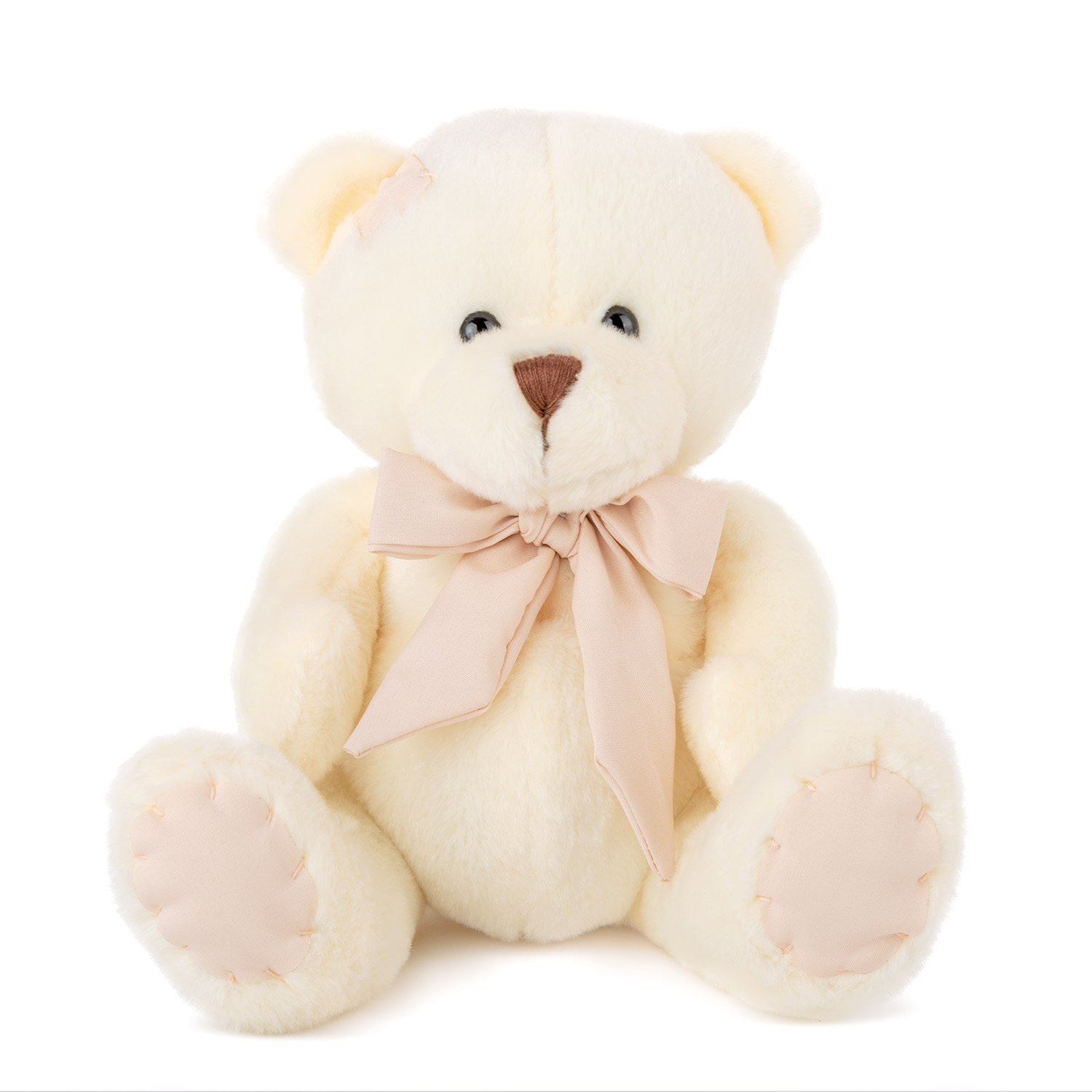 Bear with beige ribbon