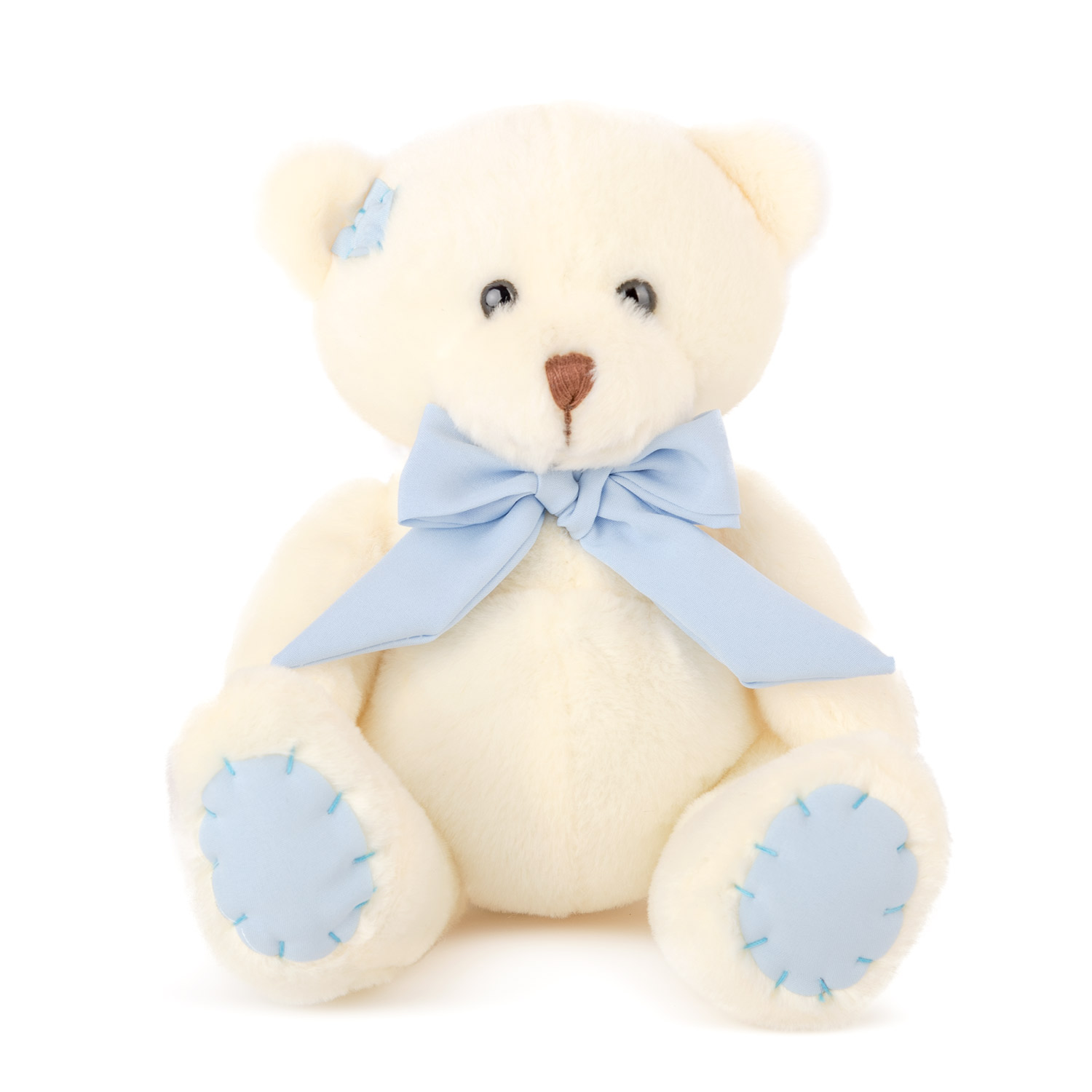 Bear with blue ribbon