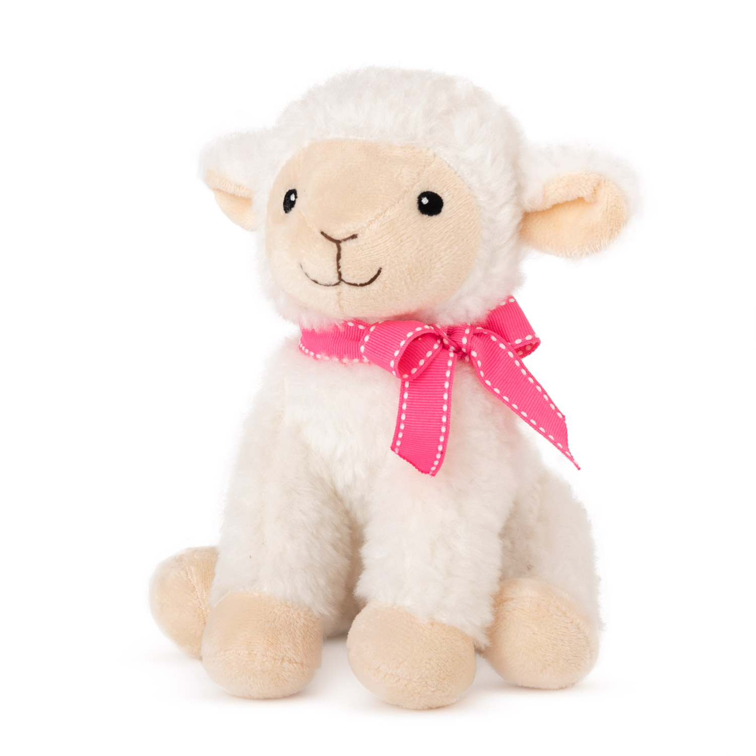 Sheep with pink ribbon
