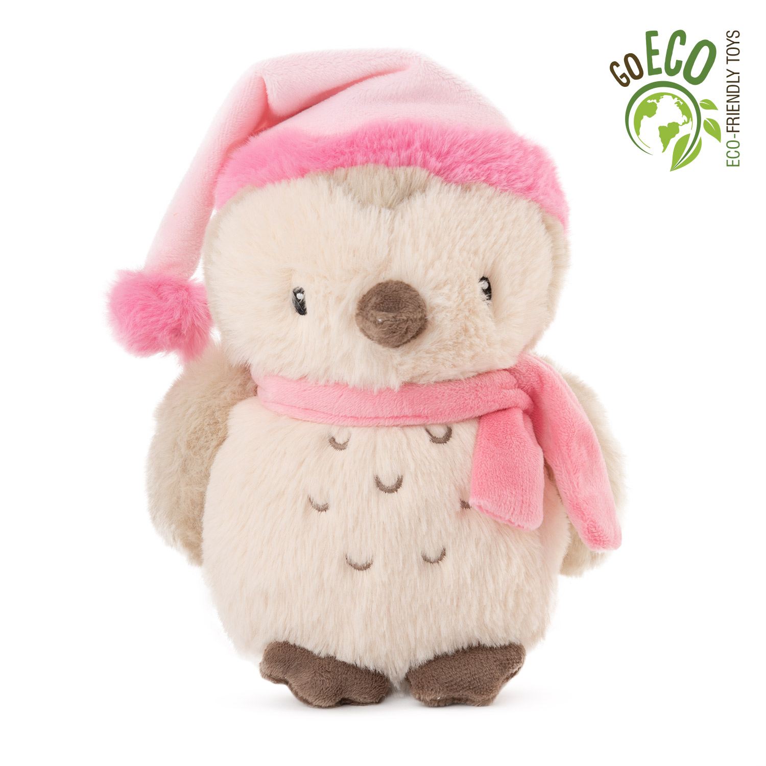 ECO Owl with pink hat and scarf