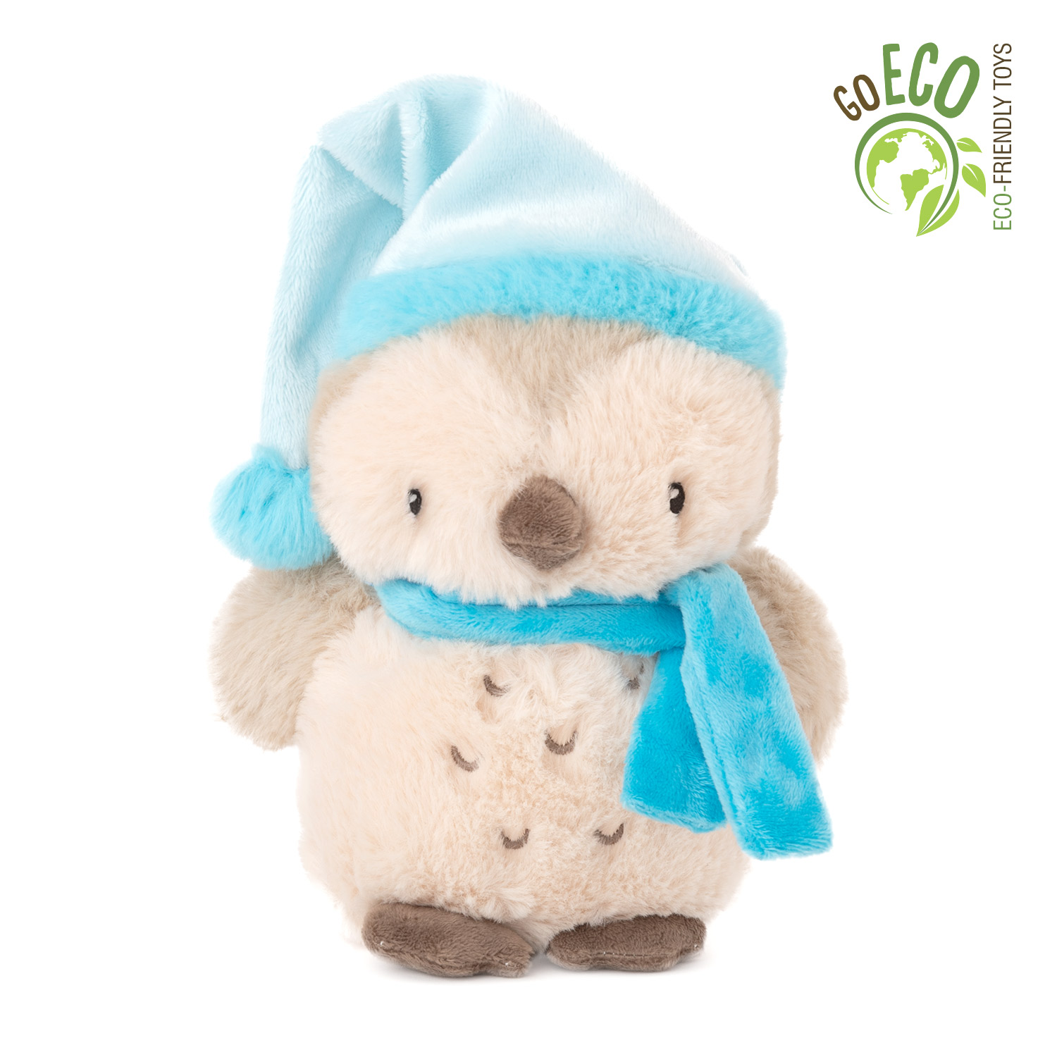 ECO Owl with blue hat and scarf