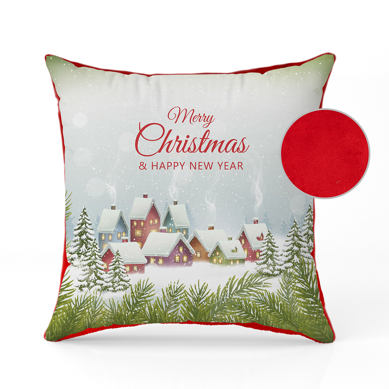Christmas pillow with houses