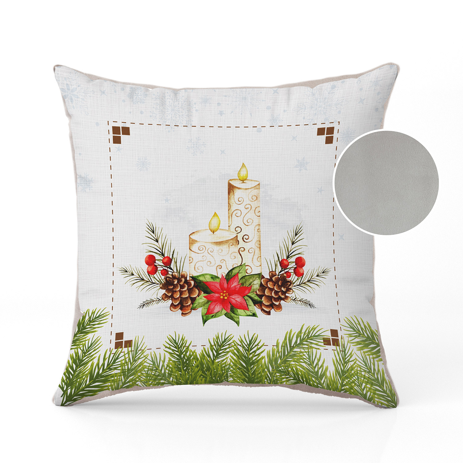 Christmas pillow with candle