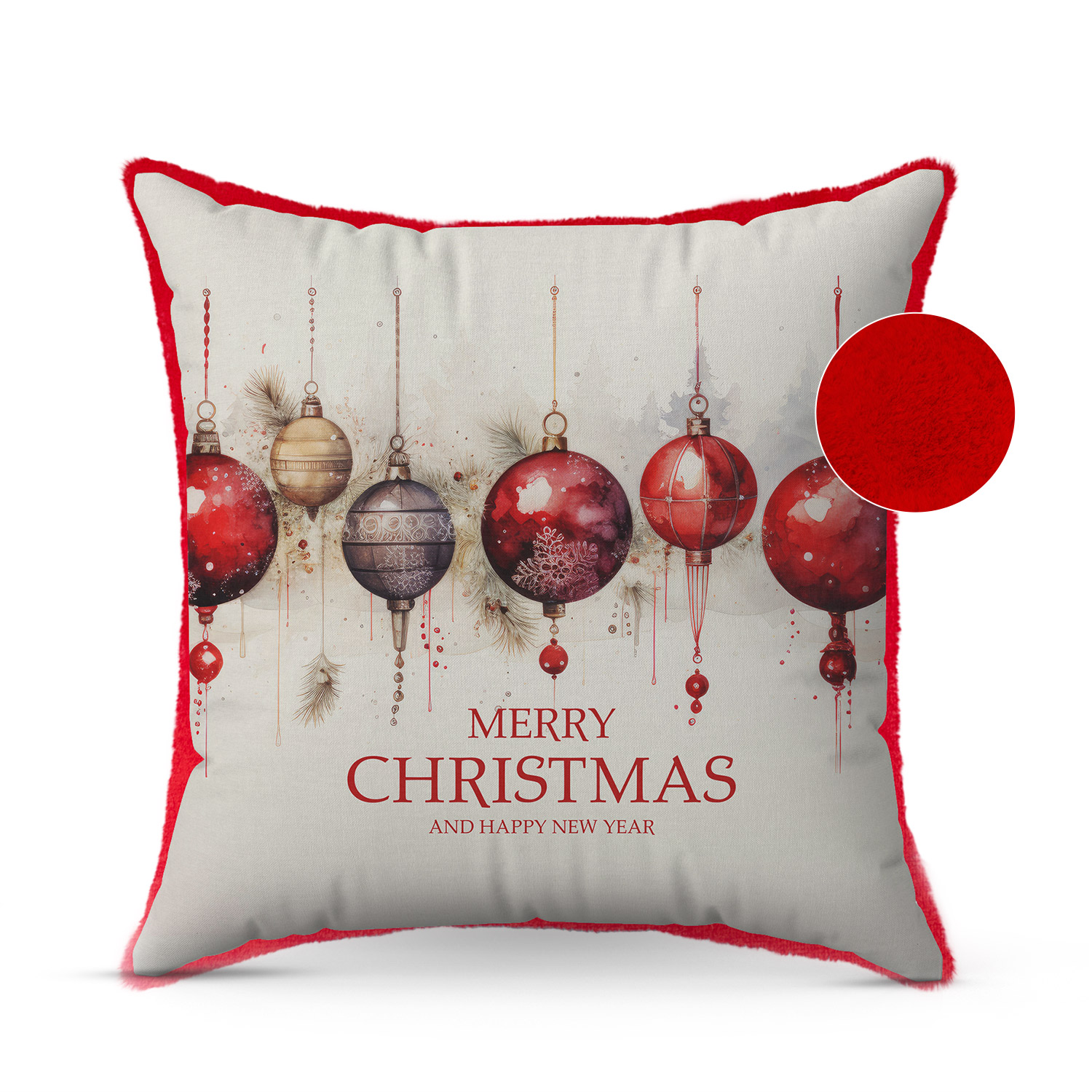 Christmas pillow with Christmas balls