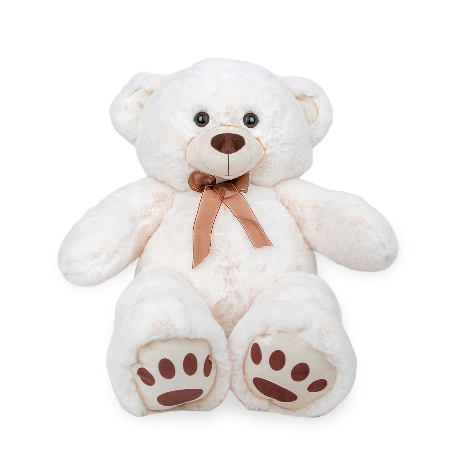 Bear with ribbon - White