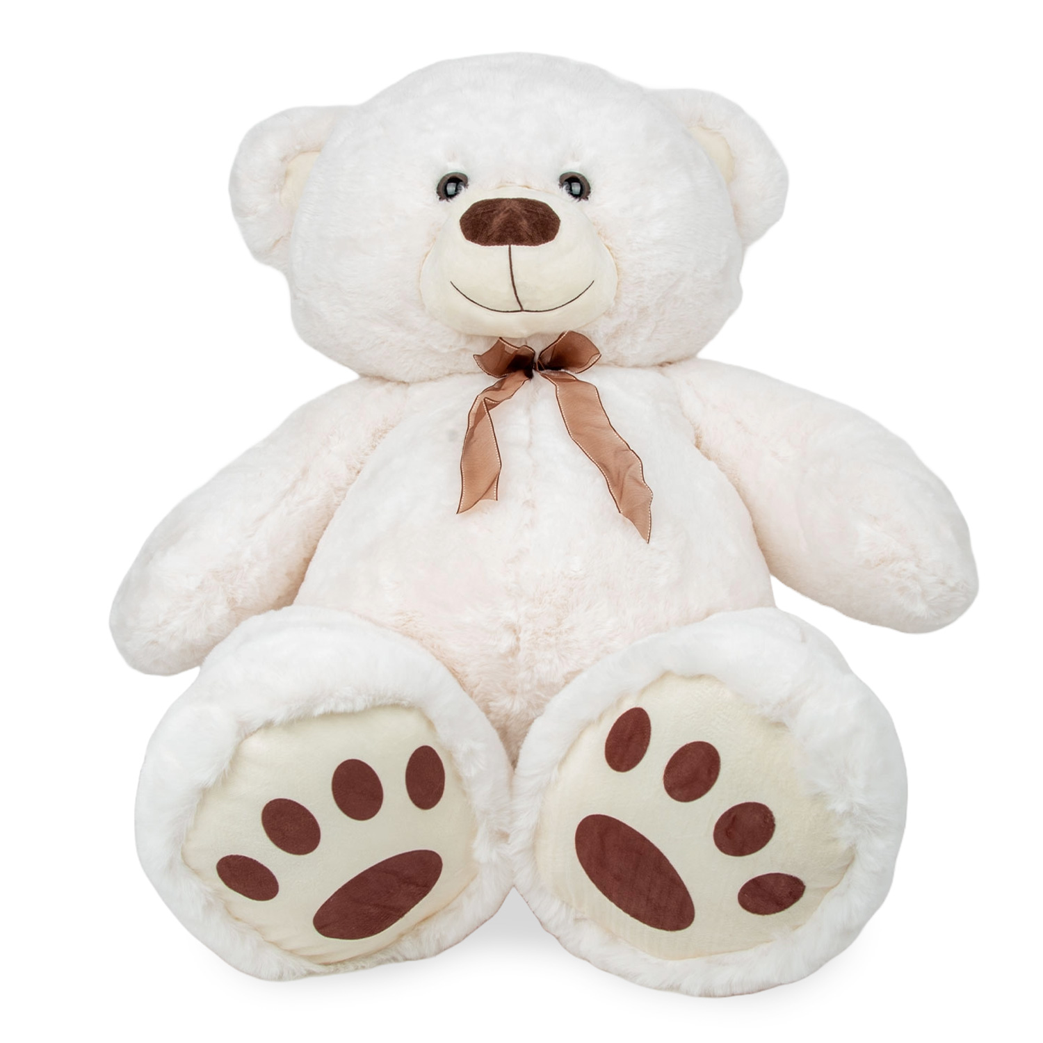 Bear with ribbon - White