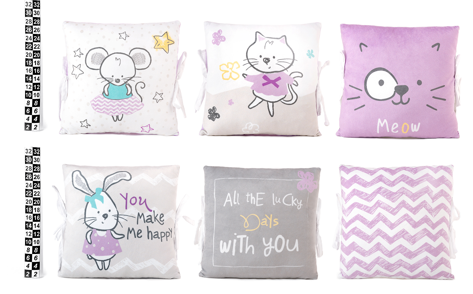 Set of 6 pillows for cot - Animals