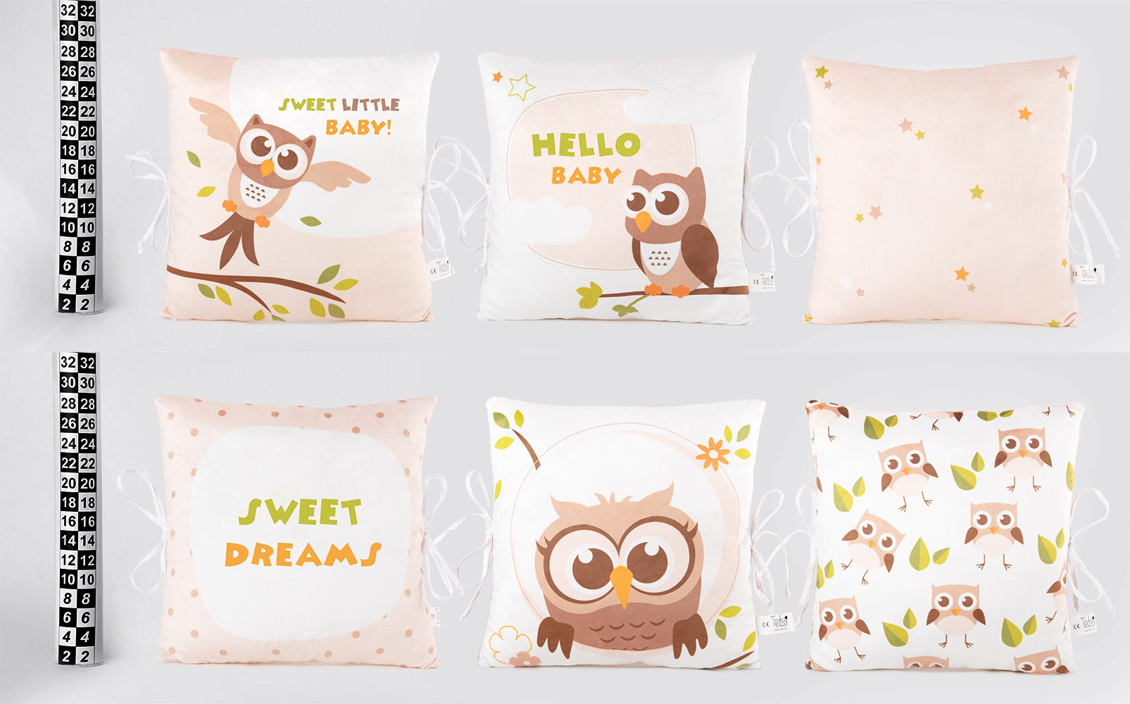 Set of 6 pillows for cot - Owl