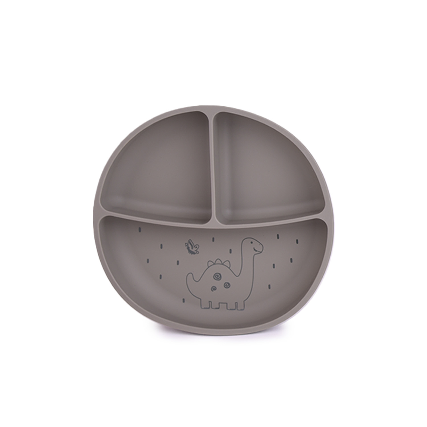 Силиконова чиния Дино Сиво-зелен