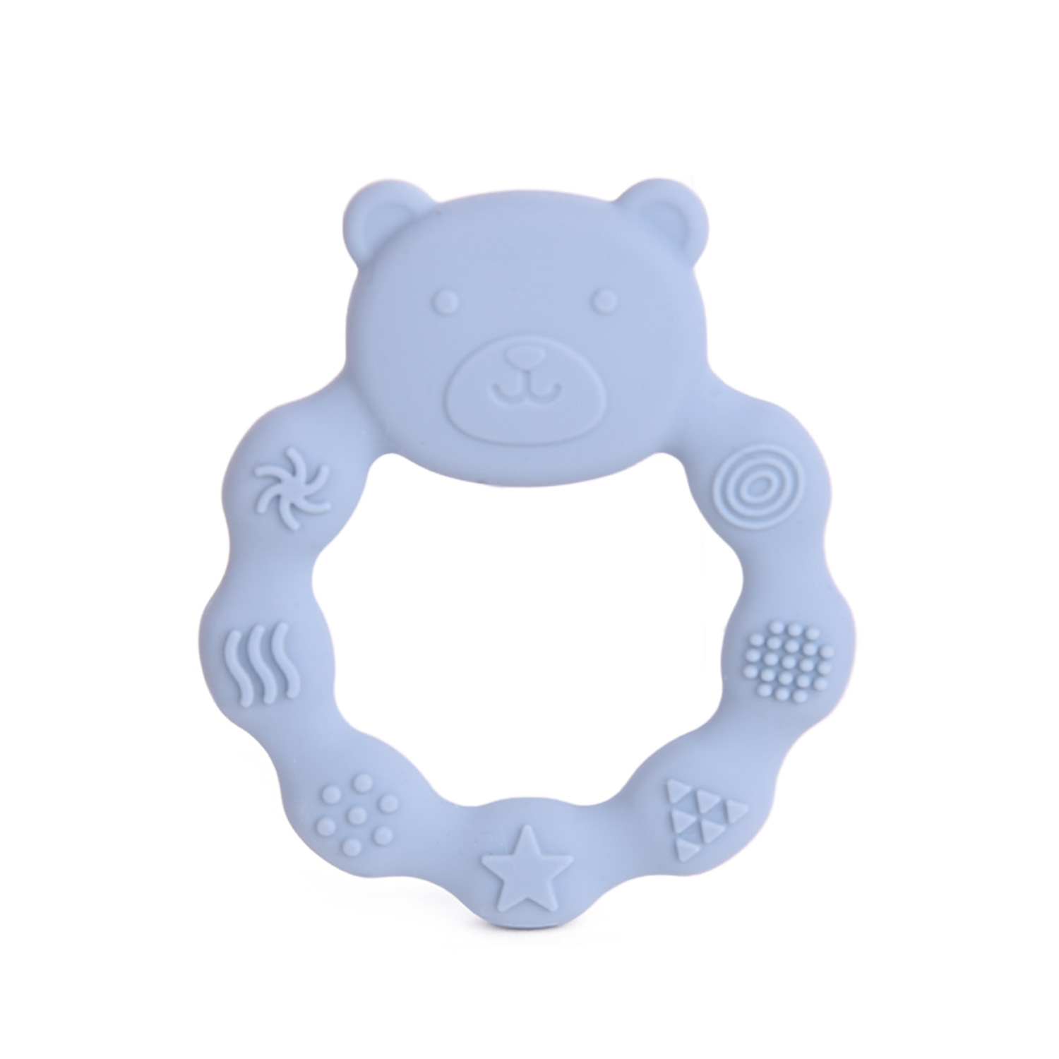 Бебешка силиконова гризалка Мече - Син