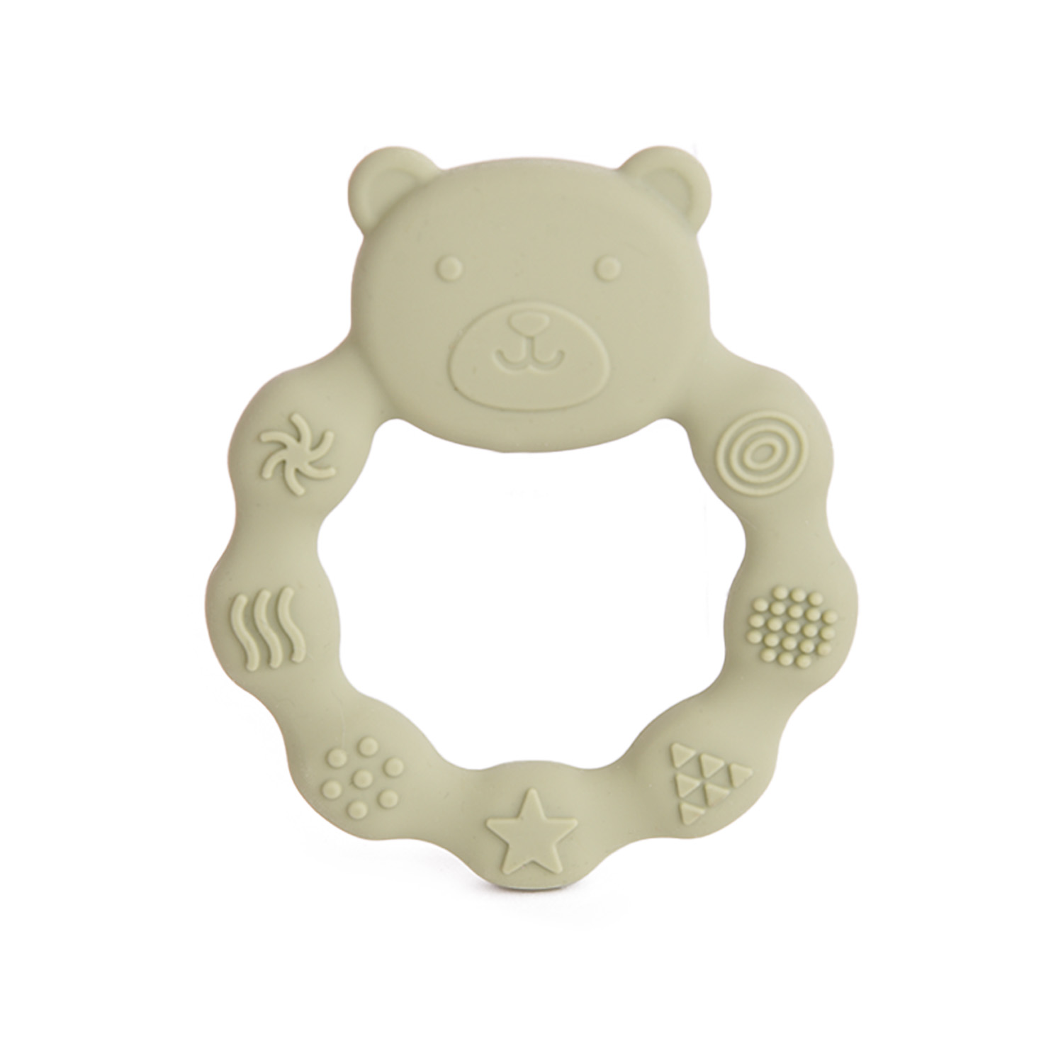 Бебешка силиконова гризалка Мече - Зелен