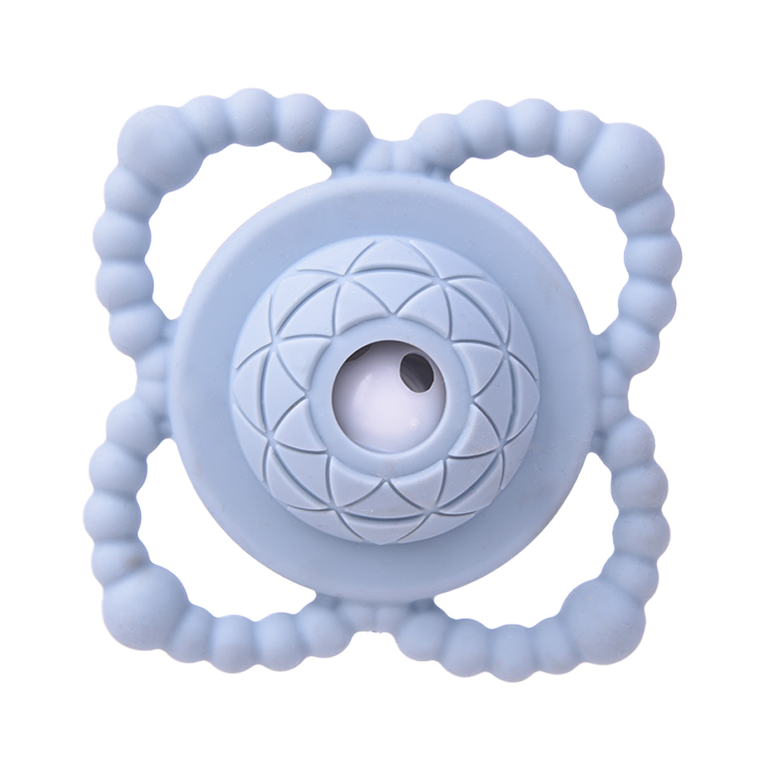 Силиконова гризалка с дрънкалка - Син