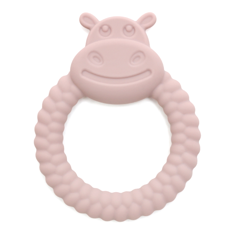 Бебешка силиконова гризалка Хипо - Св.розов