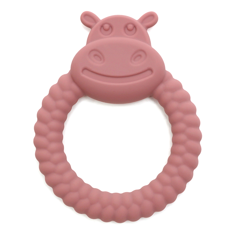 Бебешка силиконова гризалка Хипо - T.розов