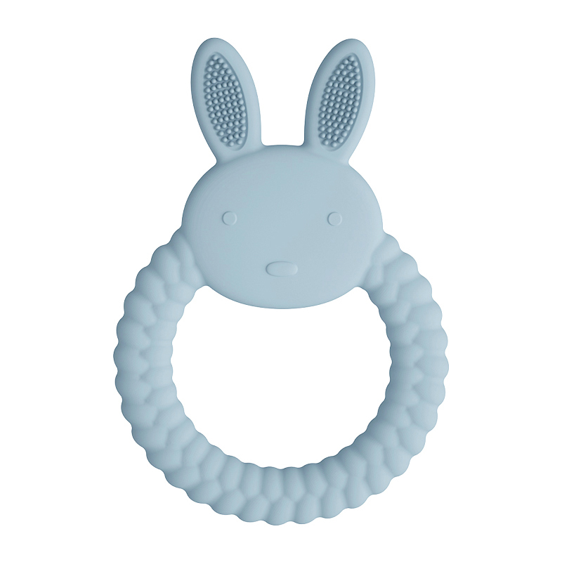 Бебешка силиконова гризалка Зайче - Син
