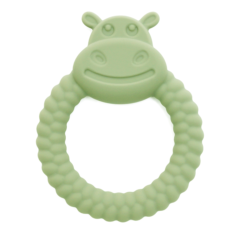 Бебешка силиконова гризалка Хипо - Зелен