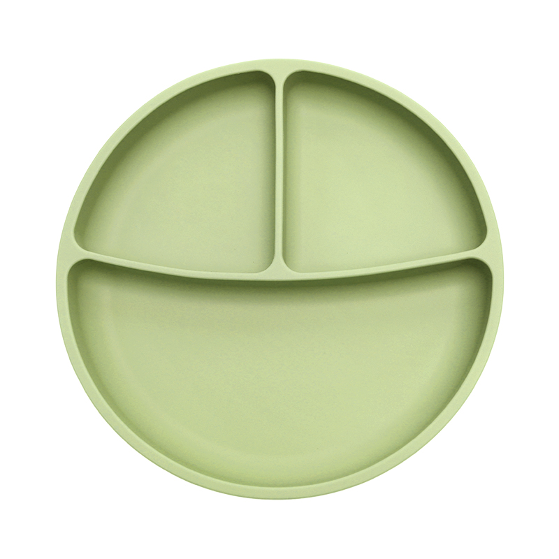 Бебешка силиконова чиния - Зелен